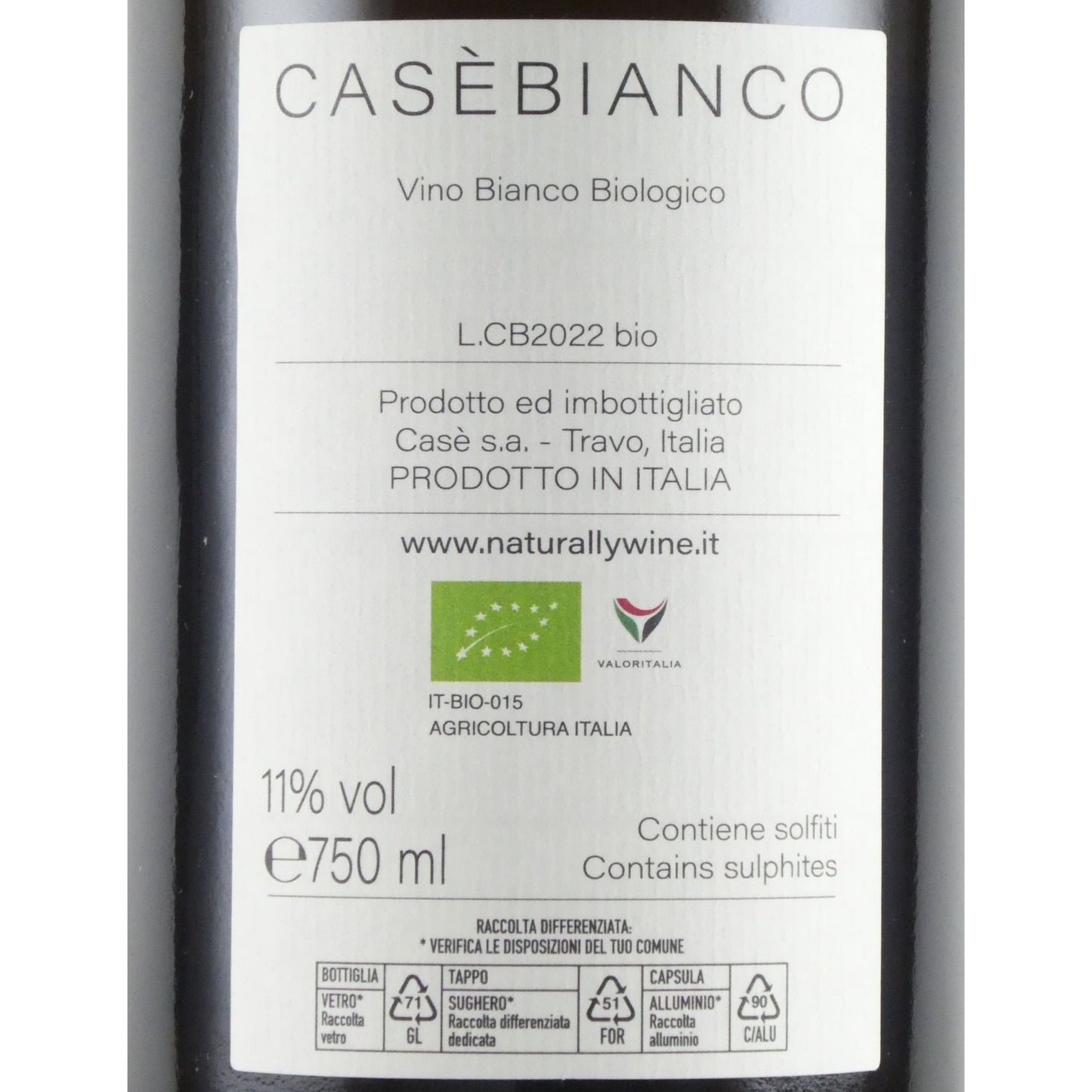 カゼ アルベルト アングイッソラ カゼビアンコ L.CB2022 bio イタリア 白ワイン(オレンジワイン) 750ml