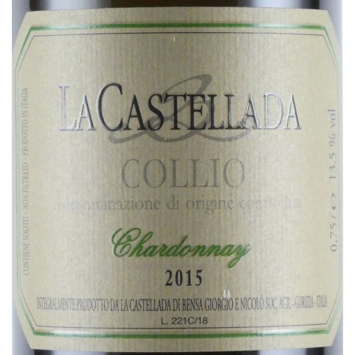 ラ カステッラーダ シャルドネ 2015 イタリア コッリオ 白ワイン 750ml