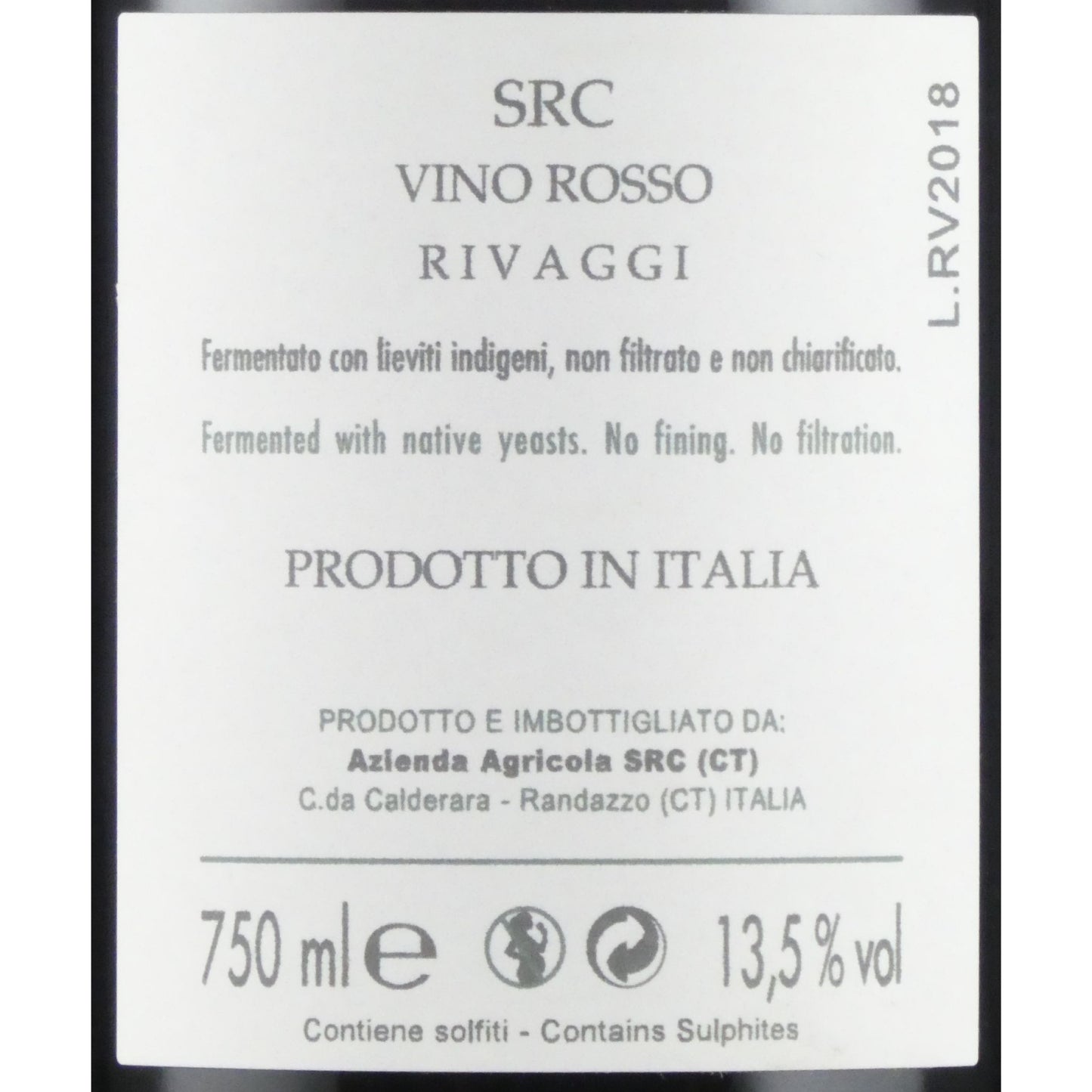 エッセルチ リヴァッジ ヴィーノ ロッソ L.RV2018 イタリア 赤ワイン 750ml