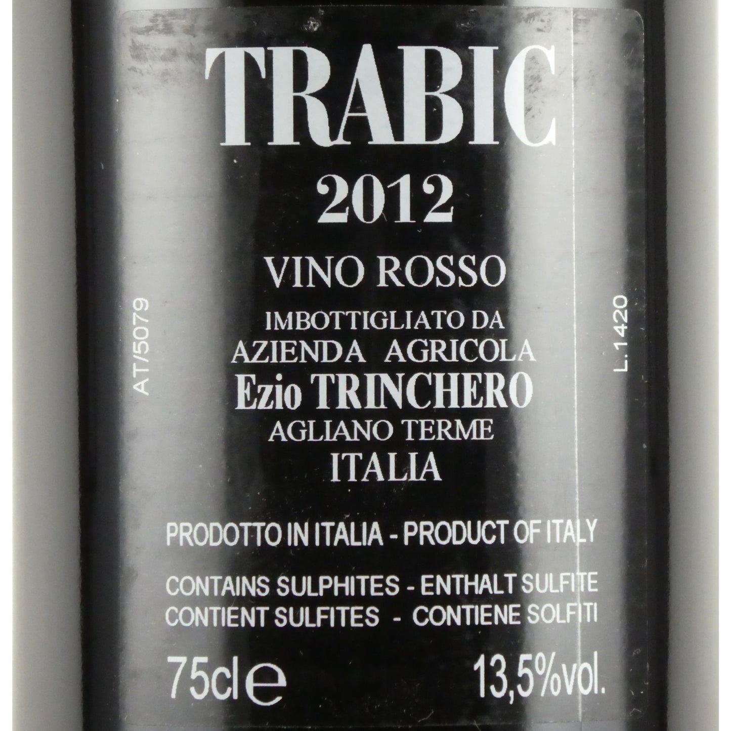トリンケーロ トラビック 2012 ヴィーノ ロッソ 750ml イタリア 赤ワイン