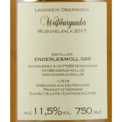 エンデルレ ウント モル ヴァイスブルグンダー ムシェルカルク 2017 ドイツ 白ワイン(オレンジワイン) 750ml