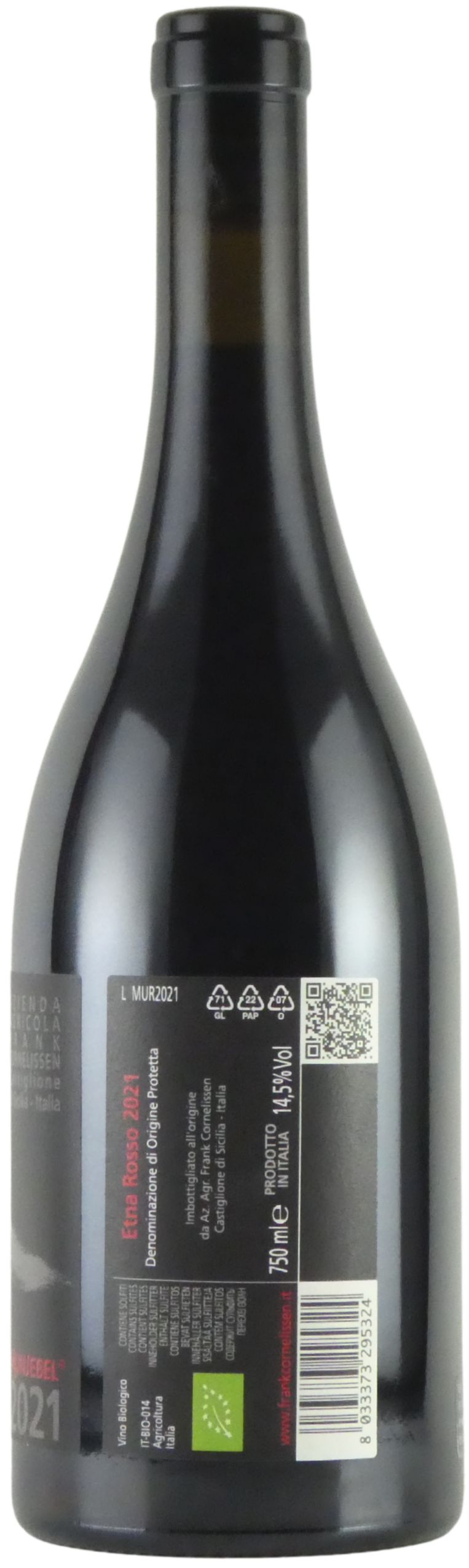 [2021年] フランク コーネリッセン ムンジェベル ロッソ 2021 イタリア シチリア エトナ 赤ワイン 750ml