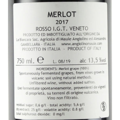 ラ ビアンカーラ アンジョリーノ マウレ メルロー 2017 イタリア ヴェネト 赤ワイン 750ml