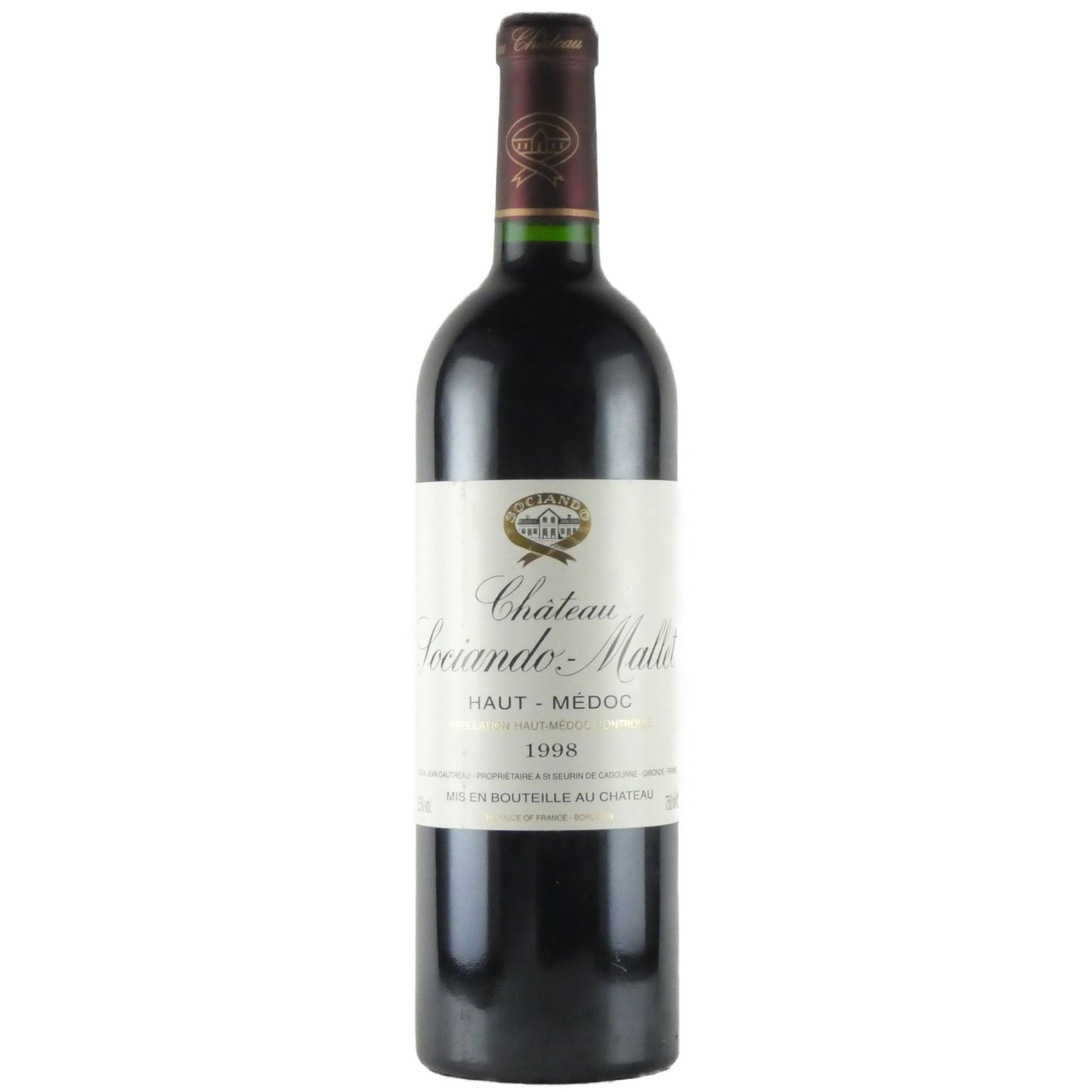 [ラベルに汚れ][1998年] シャトー ソシアンド マレ 1998 フランス ボルドー オー・メドック 赤ワイン 750ml