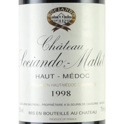 [ラベルに汚れ][1998年] シャトー ソシアンド マレ 1998 フランス ボルドー オー・メドック 赤ワイン 750ml